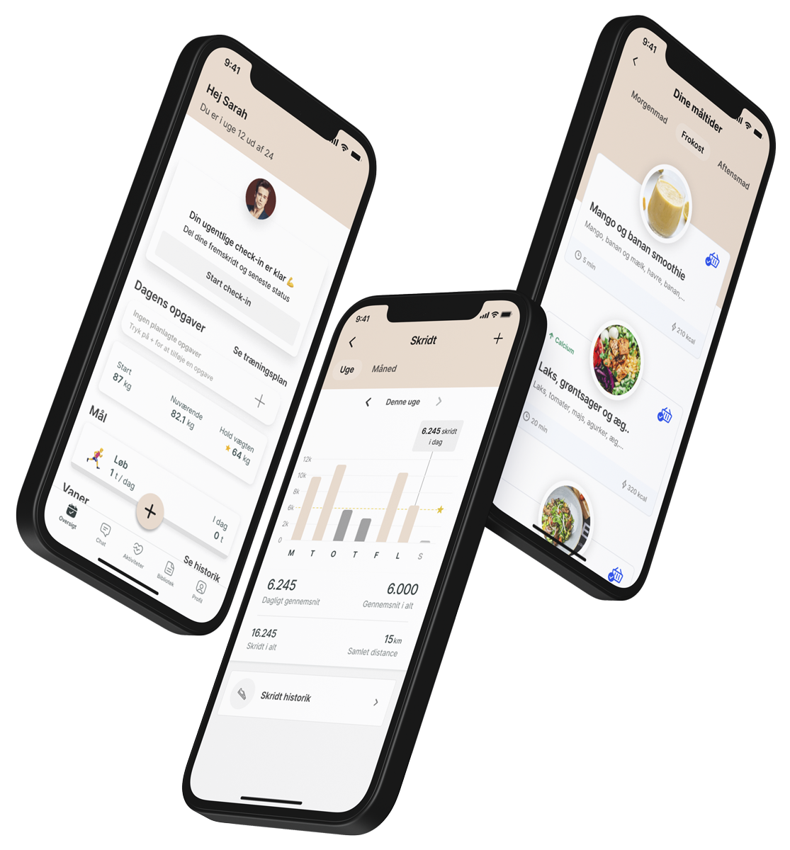 En demo af coaching-appen, der viser funktionerne.